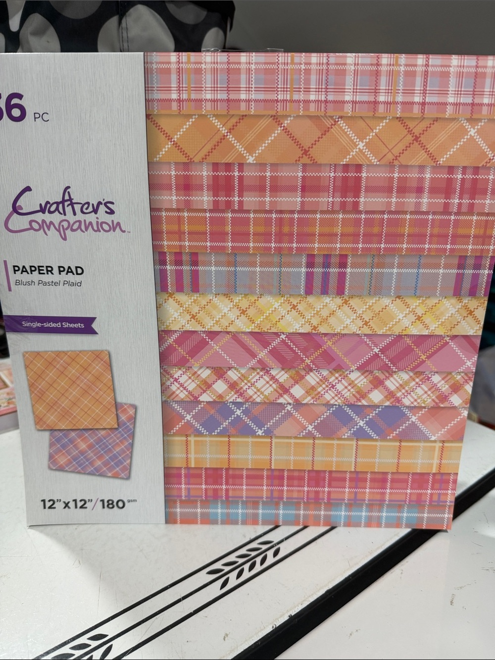 Crafters Companion Blush Pastel Plaid Paper Pad